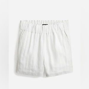 J. Crew Pull-On Linen Shorts, white, XS, EUC